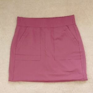 RBX  Dusty Pink Mini Skort With Pockets Flat Front Elastic Back Shortened